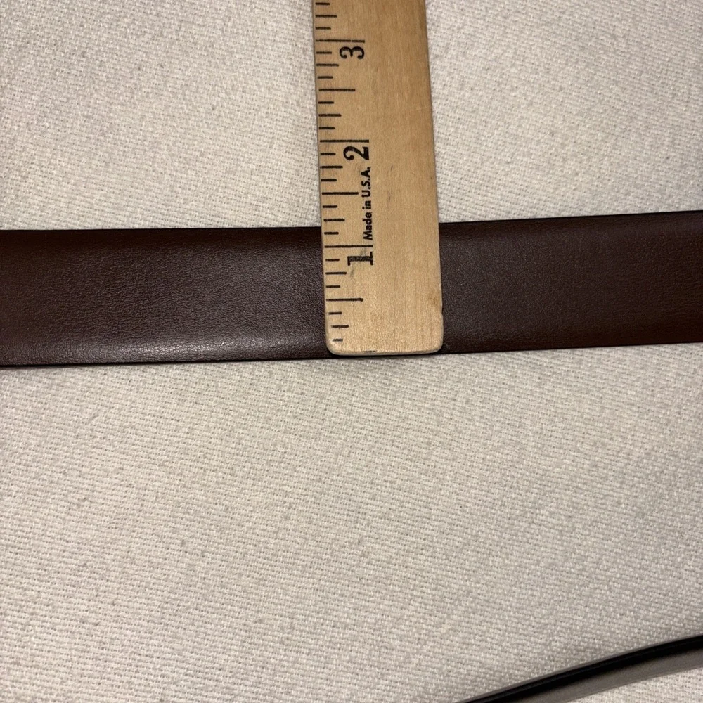 Men's Warehouse Black Brown Reversible Belt Silver‎ Buckle Size 46